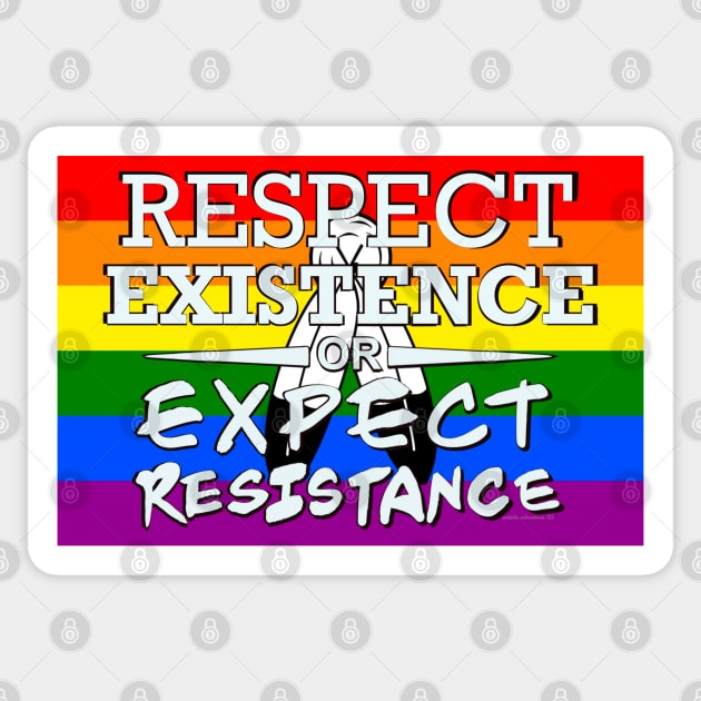 Respect Exsistence or Expect Resistance, Two-Spirit Pride Flag Sticker by aadventures